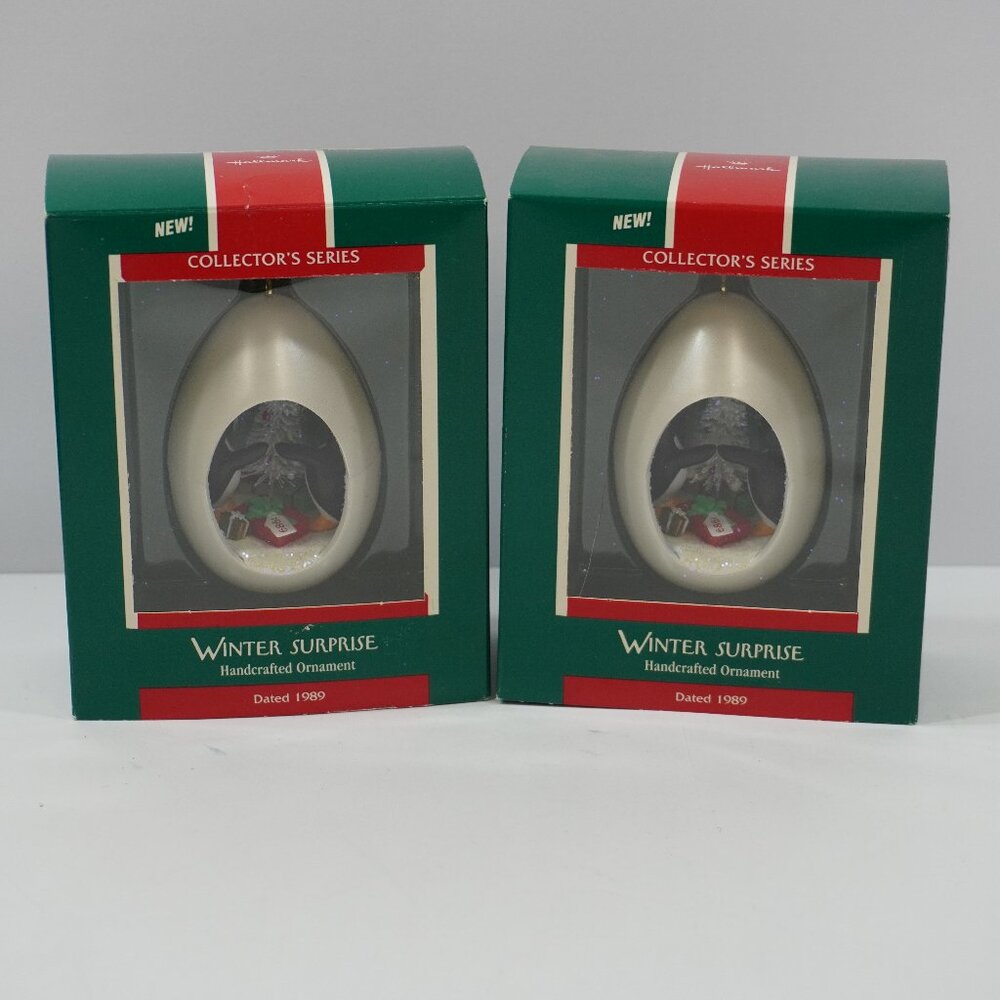 Lot of 2 Vintage  Hallmark 1st Winter Surprise Series 1989